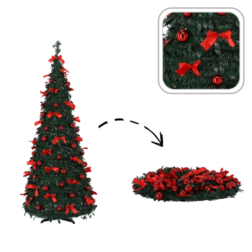 Opvouwbare kunstkerstboom Nina 150 cm met 100 LED-verlichting - 1 stuk