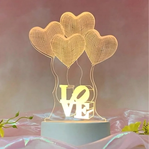 Nacht-LED lamp Love hart 3D illusie via USB