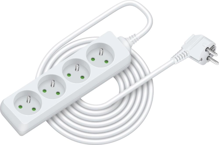 RETLUX-verlengsnoer met 4 stopcontacten, 7 m