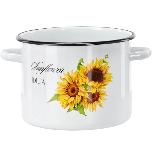 Geëmailleerde kookpan met zonnebloem 5,5 l, 22 cm