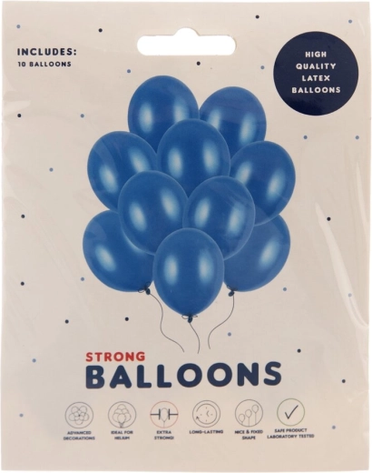 Parelmoeren latexballonnen 27 cm - 10 stuks – Blauw