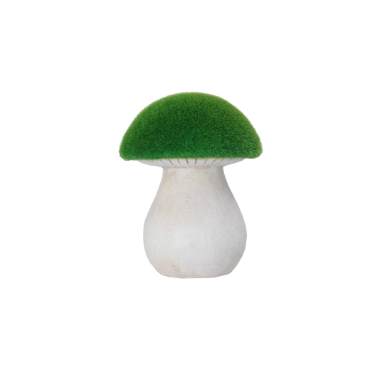 Tuinbeeld paddenstoel met groene hoed 14 × 14 × 18 cm