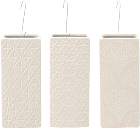 Keramische luchtbevochtiger voor radiator, wit – mix van patronen (6 stuks)