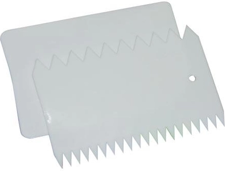 Set van spatel en decoratiekaart van kunststof 10,7 × 7 cm, wit, 2 stuks