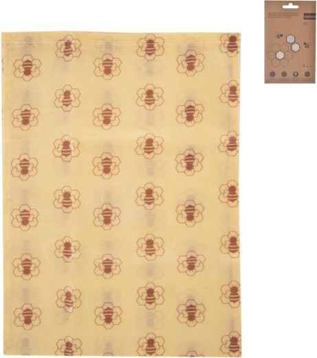 Gewaxte eco-voedselzak van katoen en bijenwas 30 × 21 cm
