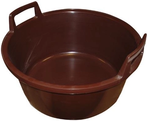 Plastic teil met handgrepen 43 cm, 15 l, bruin