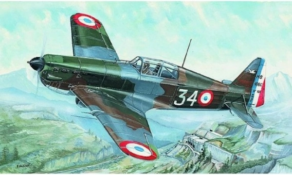 Model Morane Saulnier MS 406 11x14,7 cm in doos 25x14,5x4,5 cm