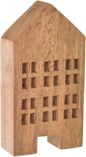 Decoratief huisje van mangohout 15 cm
