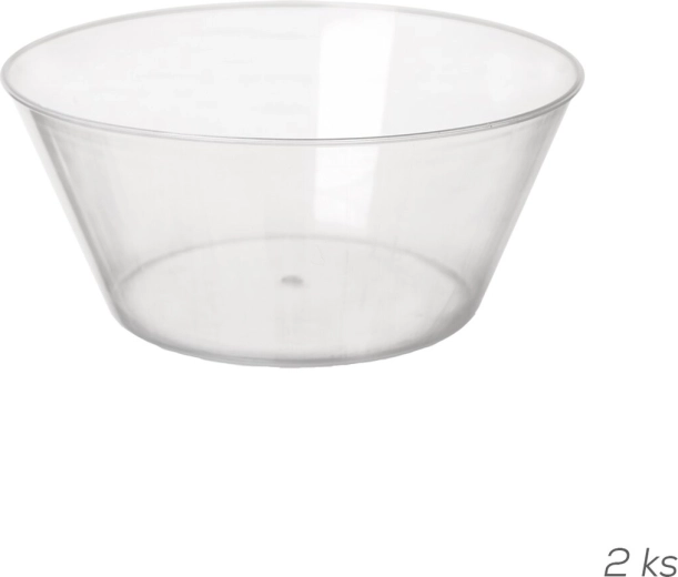 Doorzichtige kunststof kom 750 ml - 2 stuks