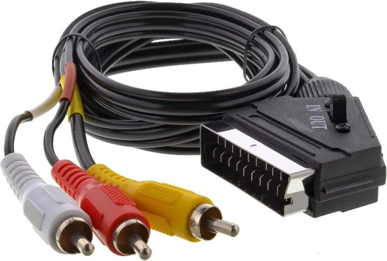 Sencor SCART-kabel met 3× RCA-aansluitingen en schakelaar, 1,5 m