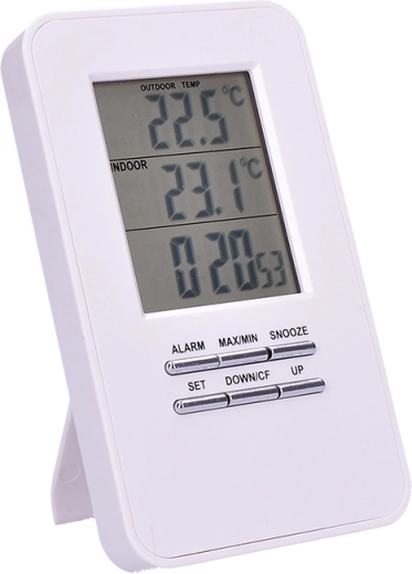 Binnen- en buitentemperatuur op één display