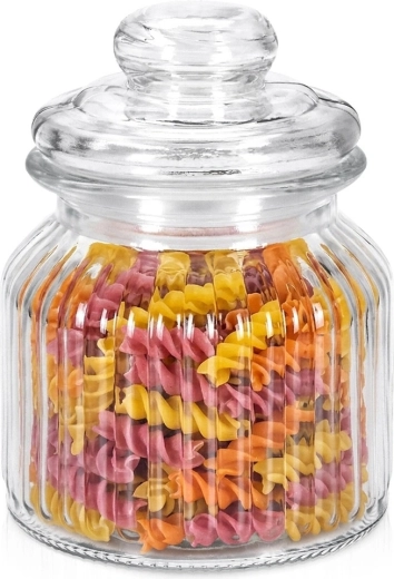 Glazen voorraadpot met deksel en afdichting 650 ml