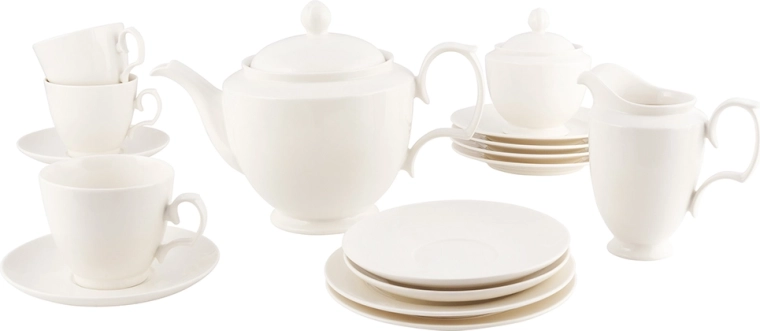 Koffieservies MariaPaula ecru klassiek 21-delig voor 6 personen