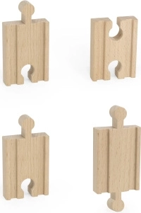 Houten kleine rechte rails 4 st