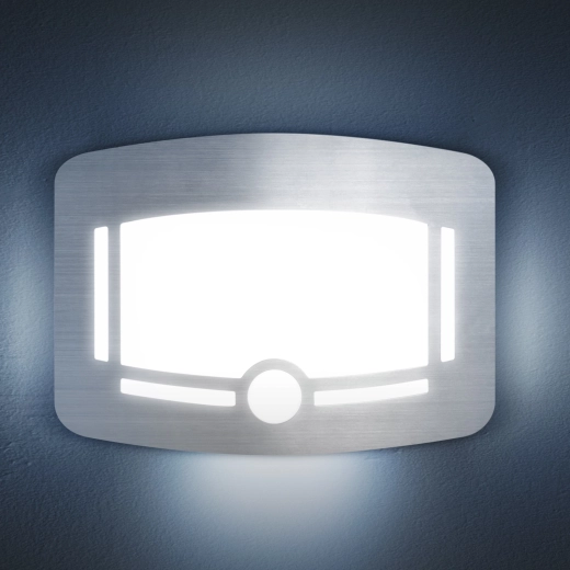 LED-nachtoriëntatielamp Phenom met bewegings- en lichtsensor, zilverkleurig