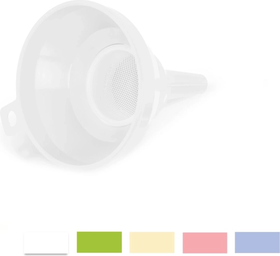 Plastic trechter met zeefje 6 cm, mix kleuren