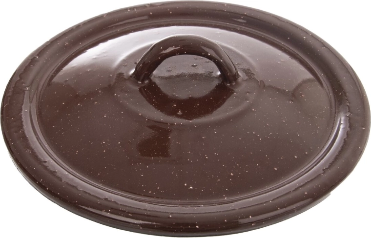Geëmailleerd deksel Brown 16 cm