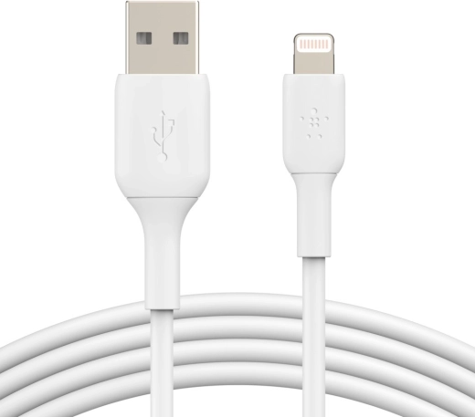 Witte PVC USB-A-naar-Lightning kabel 15 cm