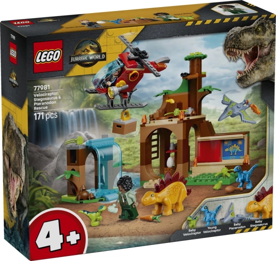 LEGO Jurassic World reddingscentrum met velociraptors, stegosaurus en pteranodon