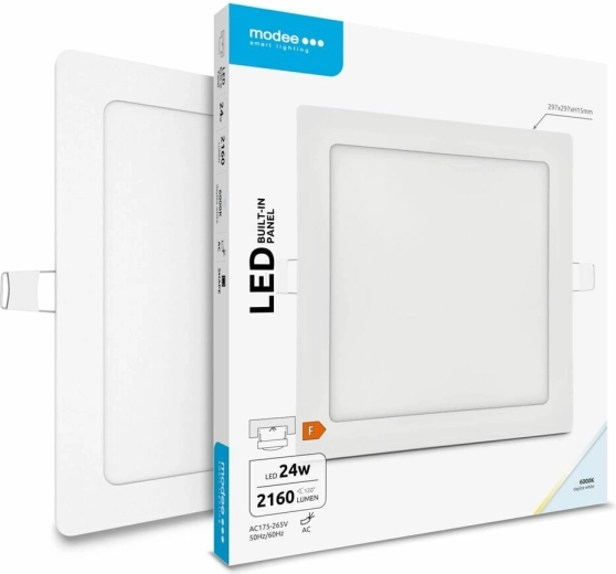 Modee Lighting vierkant inbouw LED-paneel 24 W koud wit