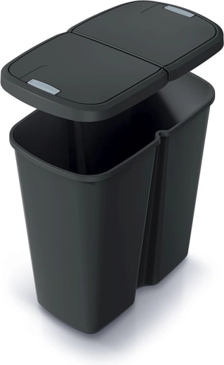 Dubbel deksel met drukknopopening