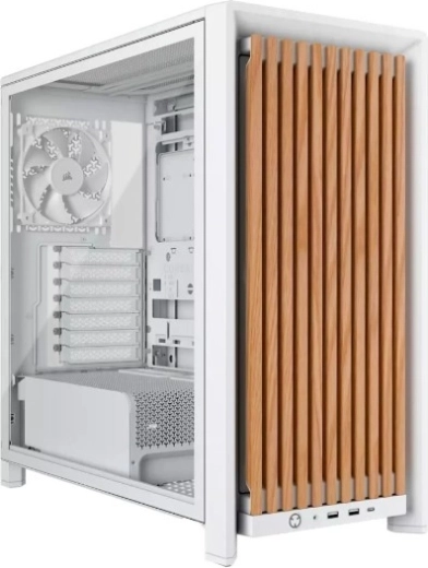 Corsair Frame 4000D wood rs modulaire mid-tower behuizing wit/eiken