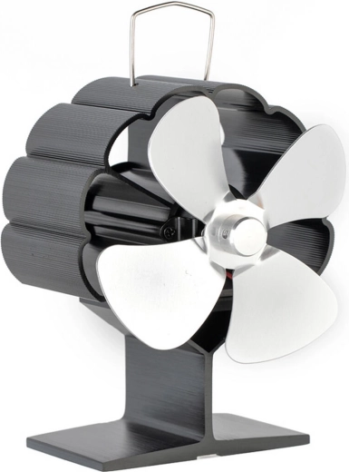 ALFA haardventilator, thermo-elektrisch, 4 bladen, zilver