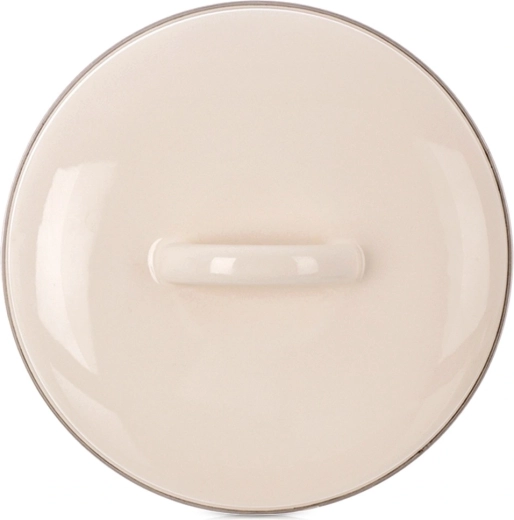 Crèmekleurige geëmailleerde deksel 15 cm