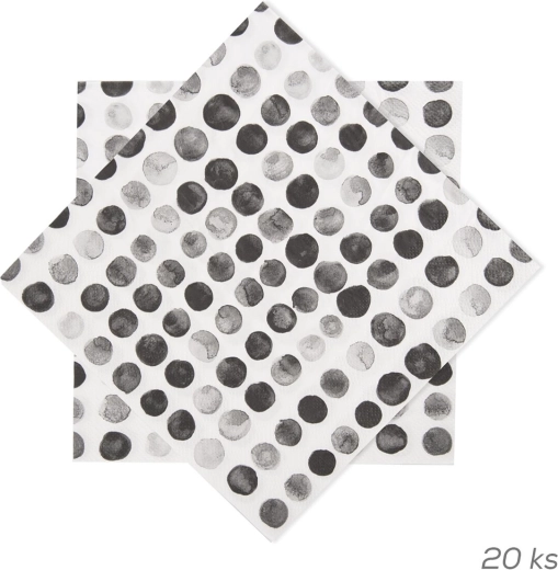 Papieren servetten met stippen 33 × 33 cm, 20 stuks
