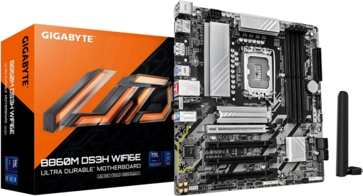 Gigabyte B860M DS3H WIFI 6E – microATX‑moederbord voor Intel