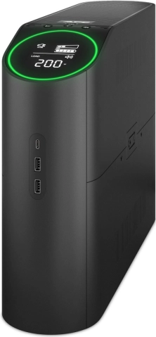 BGM2200B-GR Back-UPS Pro, 2200VA/1320W, toren, 230V, 4x Schuko, 2x IEC C13 stopcontacten, RGB-verlichting, Pure Sine Wave, zwart