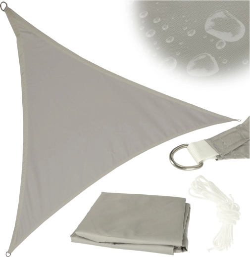 LUARO waterdicht schaduwdoek, driehoekig, 3×3×3 m, grijs