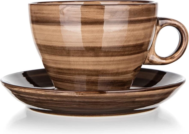 Elegante bruine glazuur met streeppatroon