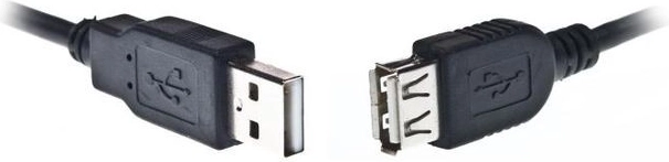 USB 2.0-verlengkabel AM–AF 1,8 m zwart