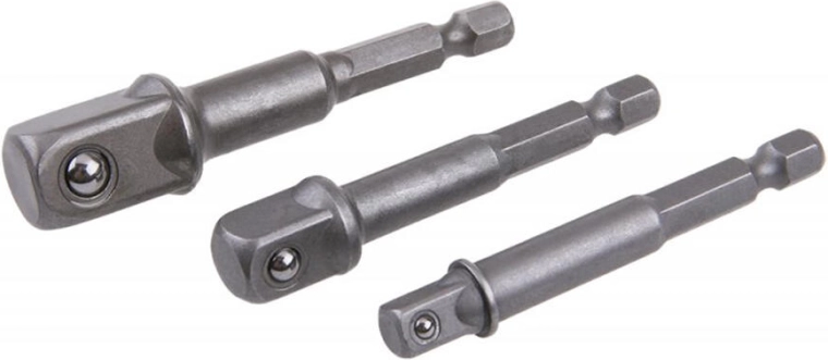 Set adapters voor boormachine 1/4", 3/8", 1/2" – 3-delig