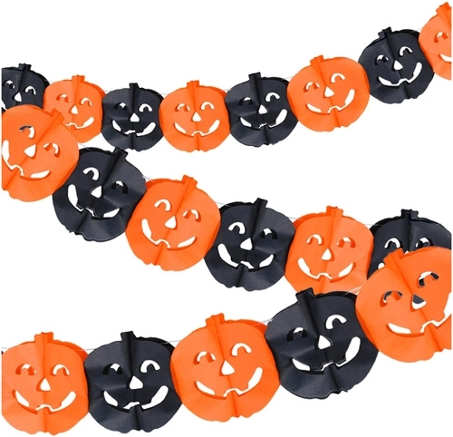 Papieren slinger met pompoenen voor Halloween 3 m Ruhhy - 1 stuk