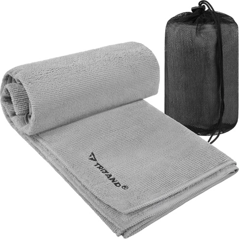 Trizand sneldrogende microvezelhanddoek 120 × 60 cm donkergrijs