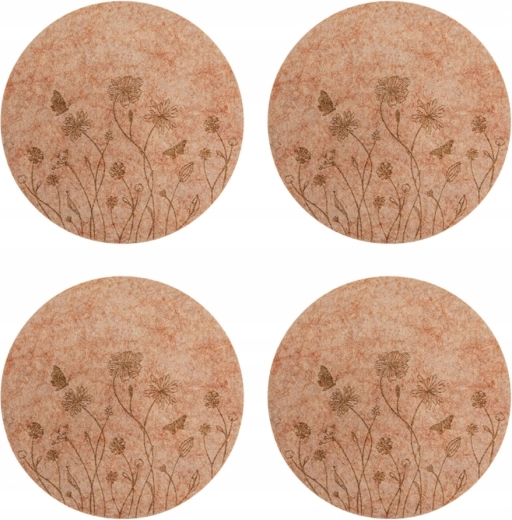 Set vilten onderzetters voor glazen en mokken Weide, 12 cm, 4 stuks