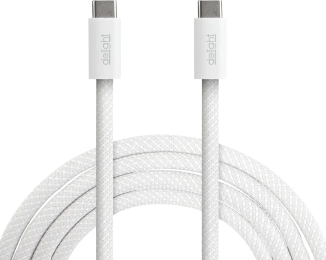 USB-C-naar-USB-C-oplaad- en datakabel voor laptops, 1 m, wit