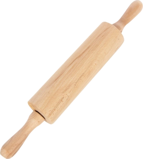 Houten deegroller met draaibare handgrepen