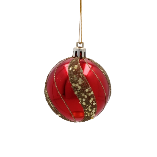 Elegante rode ballen met sprankelende details