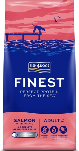 Fish4Dogs Finest brokken voor volwassen honden van grote rassen zalm met aardappelen 6 kg