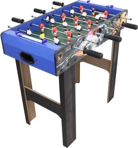 Tafelvoetbal met houten constructie en scoretellers