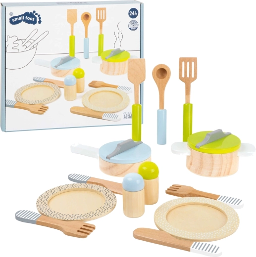 Houten keukenset voor kinderen SMALL FOOT, 15 stuks
