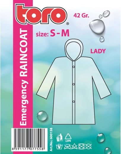 Damesregenjas met capuchon S–M, licht en compact