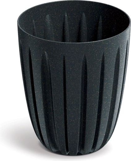 Bloempot Wario Eco Wood antraciet met houtdecor