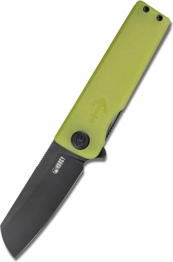 Kubey Sailor zakmes 7,9 cm, Blackwash, transparant geel, G10, clip