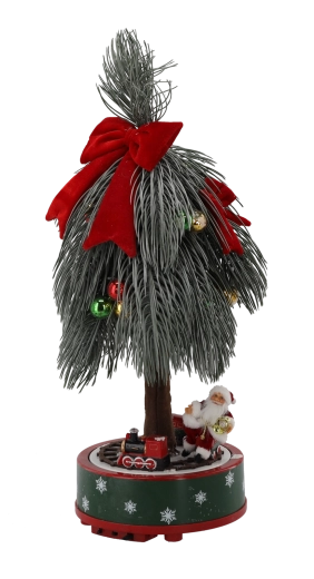 Kerstboom met ledverlichting, treintje, melodieën en beweging, 60 cm