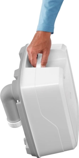 Draaibare uitloop voor hygiënisch legen