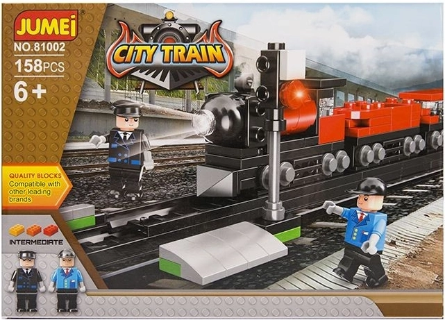 Bouwset Jumei City treinbaan 158 onderdelen (25 × 18 cm) - 1 stuk